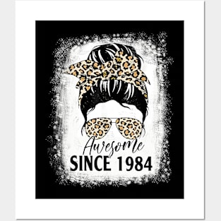 38 Years Old Awesome Since 1984 Leopard 38th Birthday Posters and Art